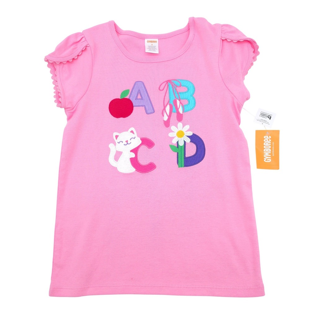 Gymboree Girls ABCD Ballet Cat Graphic Tee Bright Pink Size 8 NWT
